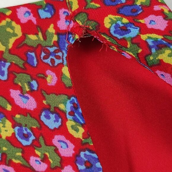 Boden Red Floral Imogen Georgette Long Sleeve Dress Size 10P - Picture 12 of 13